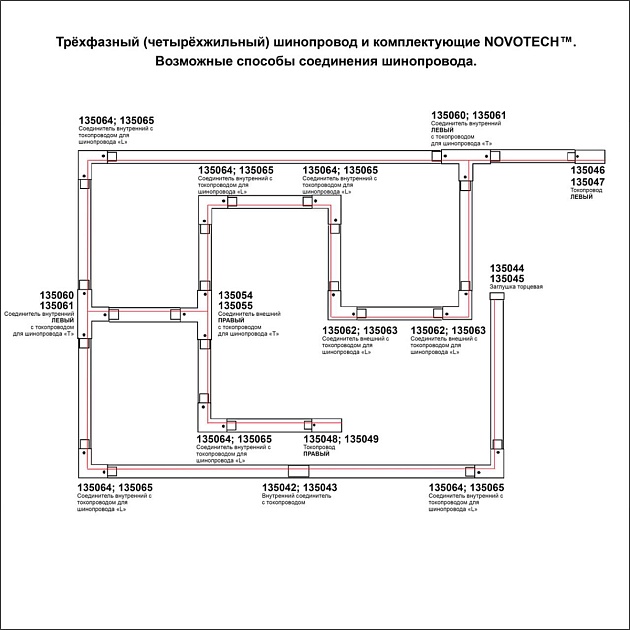Трехфазный (четырехжильный) шинопровод Novotech Port 135039 изображение 3 Трехфазный (четырехжильный) шинопровод Novotech Port 135039 Фото № 3