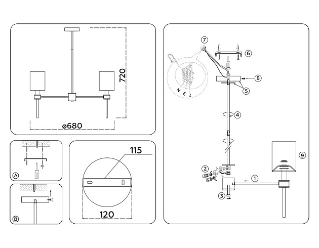 Подвесная люстра Ambrella Light High Light Classic LH72371 Фото № 2