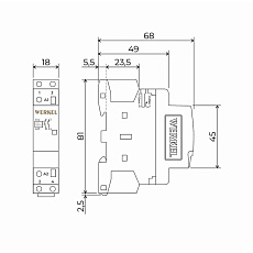 Контактор модульный 20 A 2NO (1 модуль) Werkel W941M20O 4690389212086 1