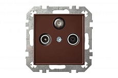 ТВ-розетка оконечная TV/R/SAT Liregus Epsilon коричневый 28-159 3
