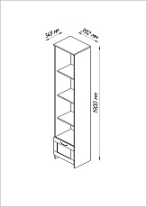 Стеллаж Шведский Стандарт Сириус 39х190 с 1 ящиком 2.02.07.130.5 3