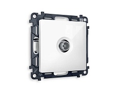 Комплект механизма TV розетки проходной AMBRELLA VOLT ALFA Белый глянец 5-1000 MHz 4dB QUANT (AP1130, VM211) MA113030