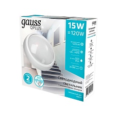 Настенно-потолочный светодиодный светильник Gauss Qplus 142411215-S 1
