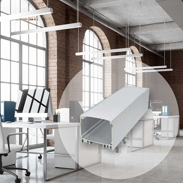 Профиль алюминиевый универсальный с рассеивателем серебро 2м. Apeyron 08-23 Фото № 12