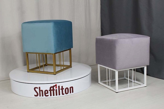 Пуф Sheffilton SHT-B9 голубая пастель/золото 6457998801 Фото № 5