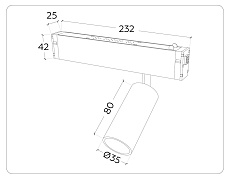 Трековый светодиодный светильник Ambrella Light Track System Magnetic 220V GL1201 2