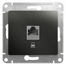 Розетка компьютерная RJ45 Systeme Electric Glossa 5e кат UTP антрацит GSL000781K