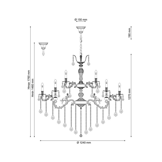 Подвесная люстра Lucia Tucci Barletta 122.16.8.6 Cream White Фото № 2