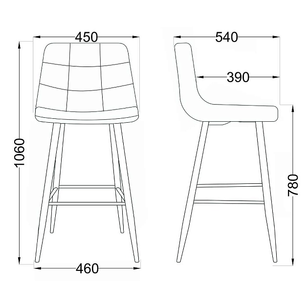 Барный стул AksHome Stella синий, велюр 75813 Фото № 2