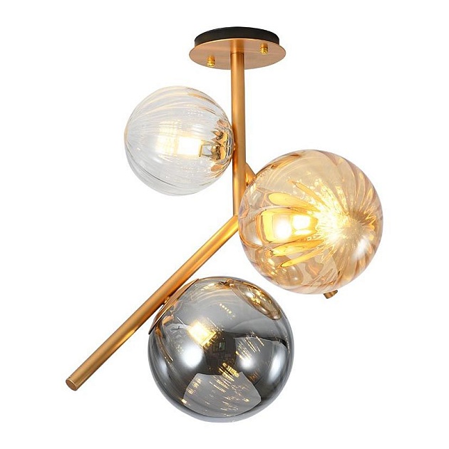 Потолочная люстра Elvan LU-9932/3R-E14-BrClAmbSm Фото № 1