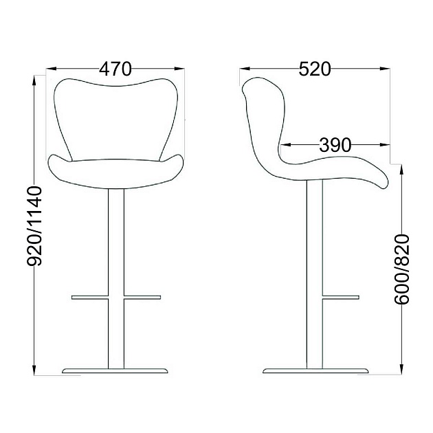 Барный стул AksHome Mist черный, экокожа 62250 Фото № 2