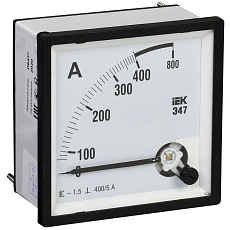 Амперметр аналоговый Э47 400/5А класс точности 1,5 72х72мм IEK IPA10-6-0400-E