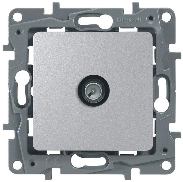 ТВ-розетка оконечная Legrand Etika алюминий 672465 изображение 1 ТВ-розетка оконечная Legrand Etika алюминий 672465 Фото № 1