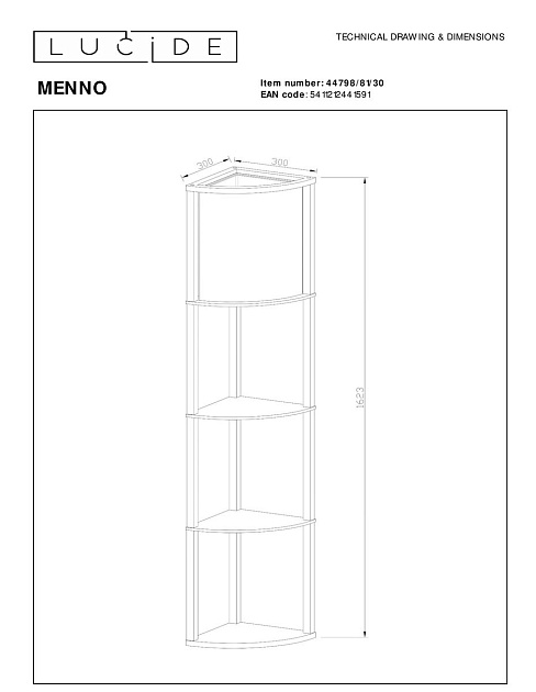 Торшер Lucide Menno 44798/81/30 Фото № 2