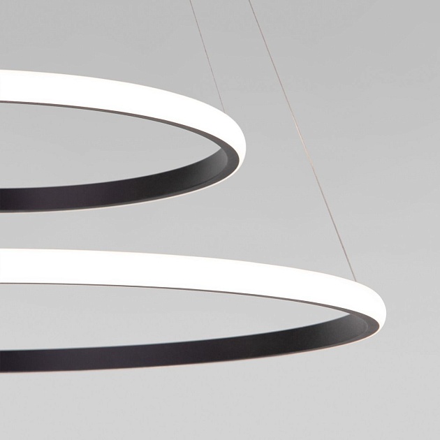 Подвесной светодиодный светильник Eurosvet Collars 90264/2 черный изображение 4 Подвесной светодиодный светильник Eurosvet Collars 90264/2 черный Фото № 4