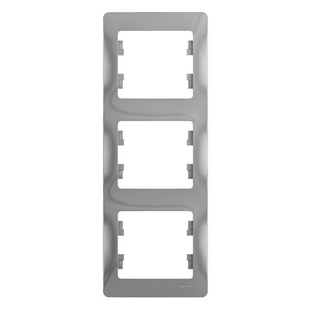 Рамка 3-постовая Systeme Electric Glossa алюминий GSL000307 Фото № 1