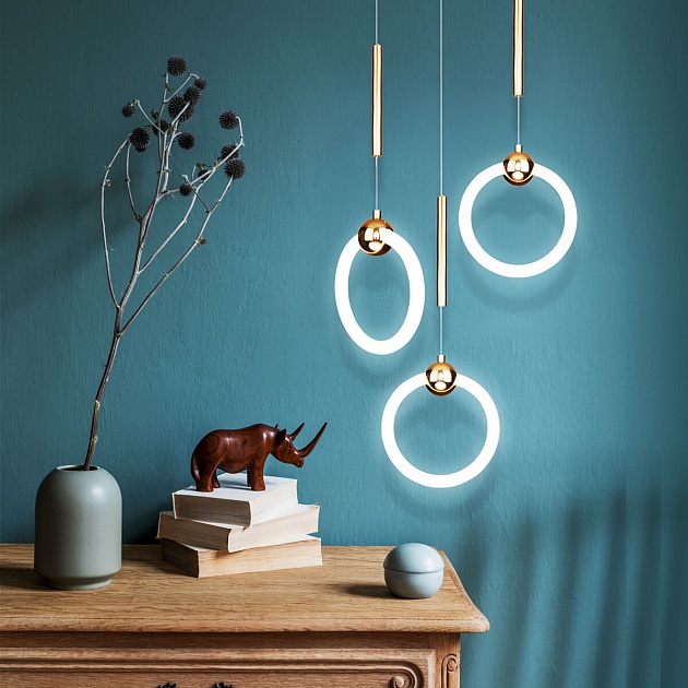 Подвесной светодиодный светильник Eurosvet Rim 90165/1 золото Фото № 5