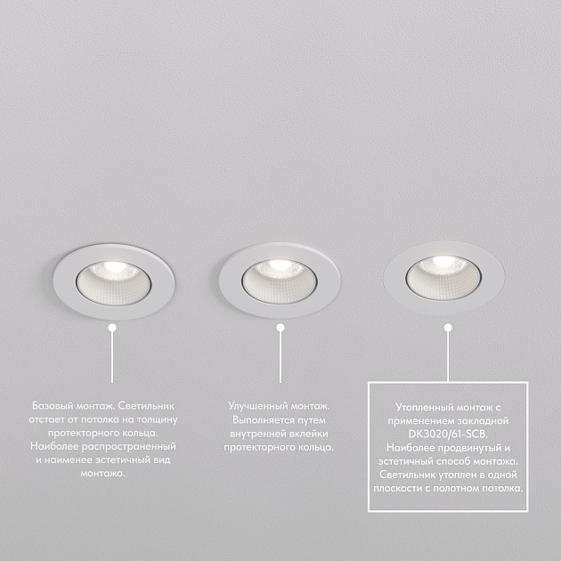 Встраиваемый светильник Denkirs Rodvig DK3061-WH Фото № 3