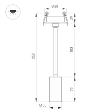 Встраиваемый светодиодный спот Arlight LGD-Periscope-R35-6W Warm3000 045200 1