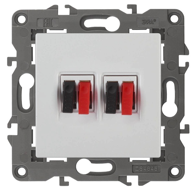 Аудиорозетка двойная ЭРА Elegance 14-3112-01 Б0034326 Фото № 1