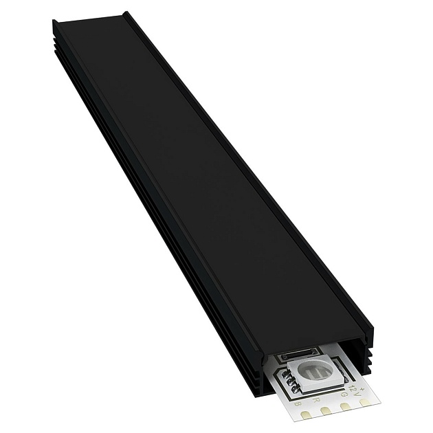 Профиль накладной с рассеивателем черный 2м. Apeyron 08-10-Ч Фото № 1