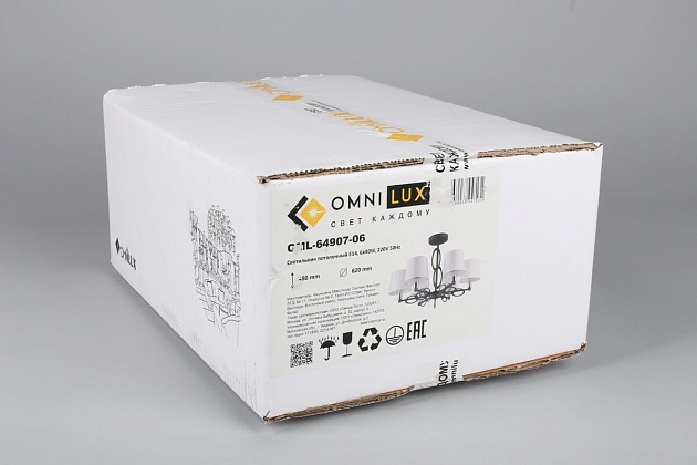 Потолочная люстра Omnilux Reggello OML-64907-06 изображение 4 Потолочная люстра Omnilux Reggello OML-64907-06 Фото № 4