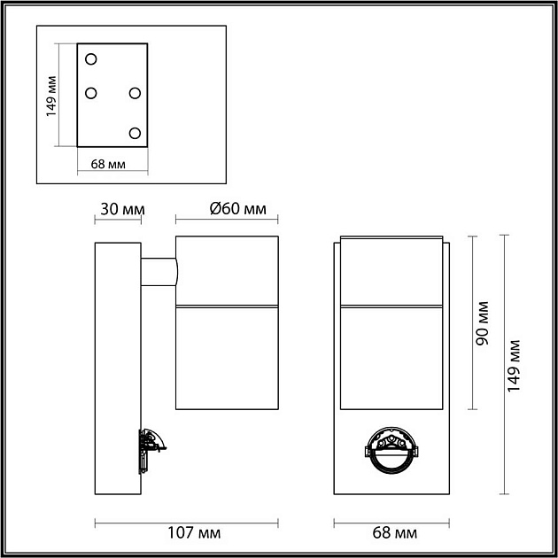Уличный настенный светильник Odeon Light Motto 4389/1W Фото № 4