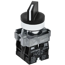 Переключатель LA167-BDF45 на 2 положения 1з+1р черный IEK BSW20-BDF45-3-24-67-2-K02