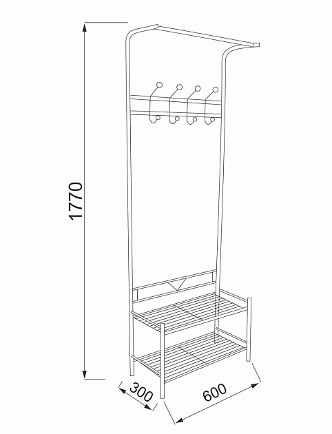 Гардеробная вешалка AksHome Maya черный, металл 77652 изображение 2 Гардеробная вешалка AksHome Maya черный, металл 77652 Фото № 2
