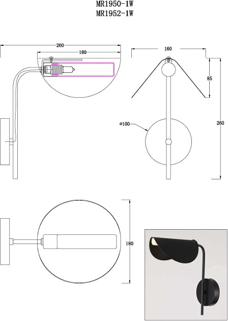Бра MyFar Valentina MR1950-1W Фото № 2
