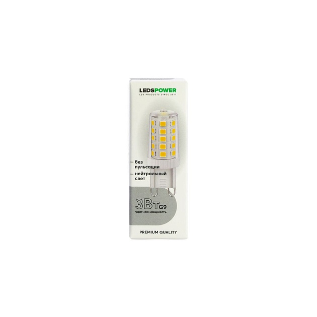 Светодиодная лампа LEDS POWER G9 3Вт 4000К 007021 Фото № 1