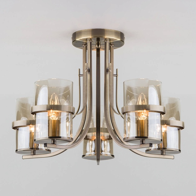 Потолочная люстра Eurosvet 60085/5 античная бронза изображение 1 Потолочная люстра Eurosvet 60085/5 античная бронза Фото № 1