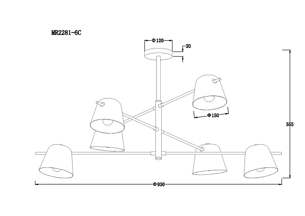 Подвесная люстра MyFar Clementine MR2281-6C Фото № 2