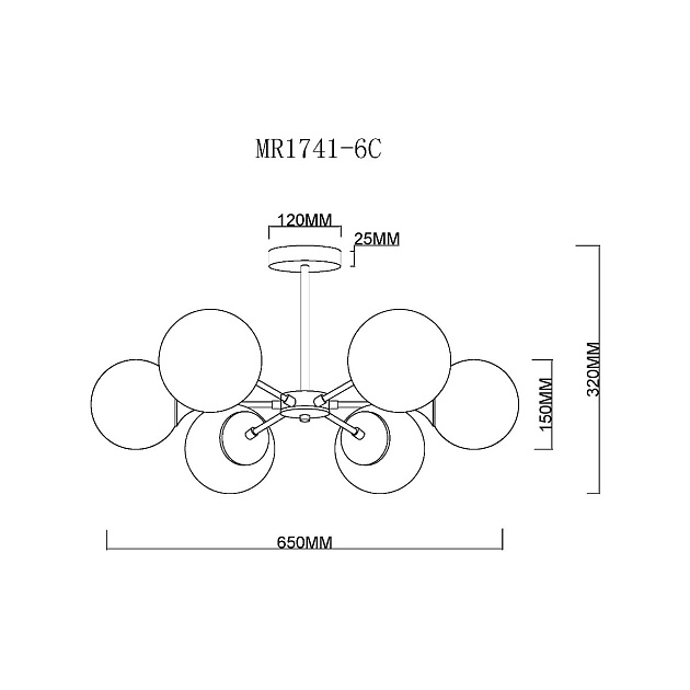 Потолочная люстра MyFar Fisher MR1741-6C Фото № 2