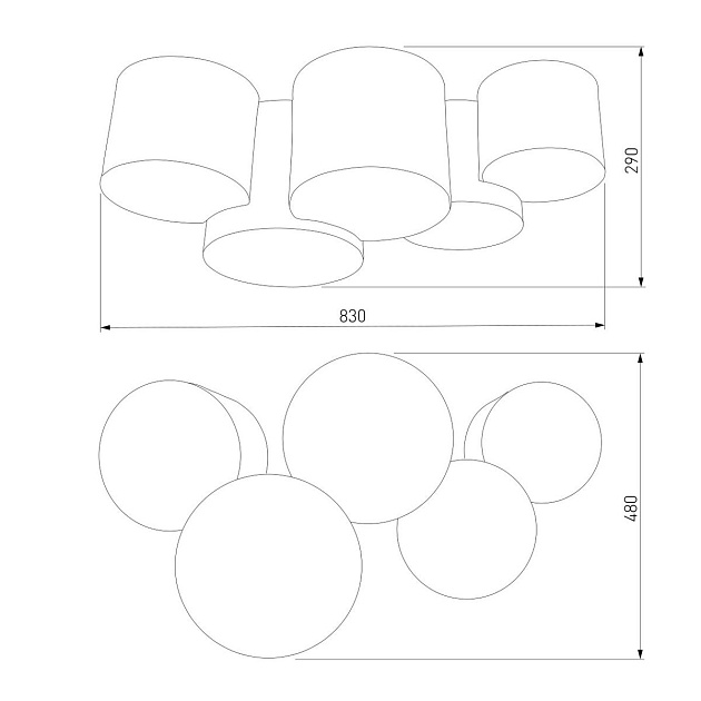 Потолочный светильник TK Lighting 3447 Mona Black/Gold Фото № 3