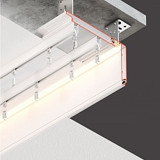 Профиль Flexy для изготовления прямых и угловых ниш для штор 11312 STANDART02 60 LED 9016 1