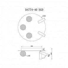 Потолочная светодиодная люстра iLedex Telescope D4774-40 SGD 1
