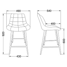 Полубарный стул AksHome Linx кирпичный, велюр 86210 1