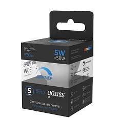 Лампа cветодиодная диммируемая Gauss GU10 5W 6500K прозрачная 101506305-D 2
