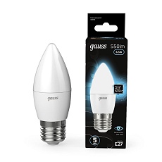 Лампа светодиодная Gauss E27 6.5W 4100К матовая 103102207 2