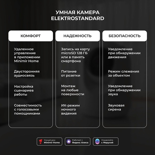 Умная видеокамера белая IP20 Elektrostandard 76500/00 a069149 Фото № 2