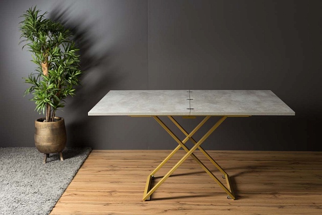 Стол-трансформер Levmar Compact D51/S90 (бетон/золото) 2240081701 Фото № 3