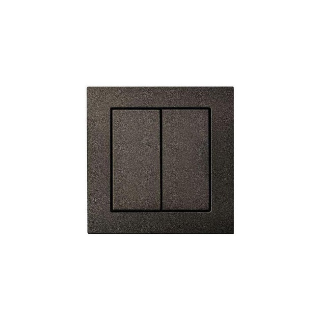Выключатель двухклавишный Liregus Epsilon антрацит 28-103 Фото № 1