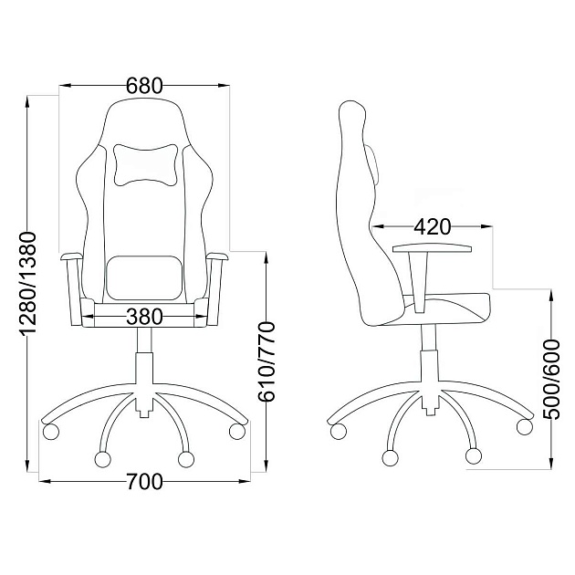 Игровое кресло AksHome Iron бирюзовый, экокожа 73337 Фото № 2