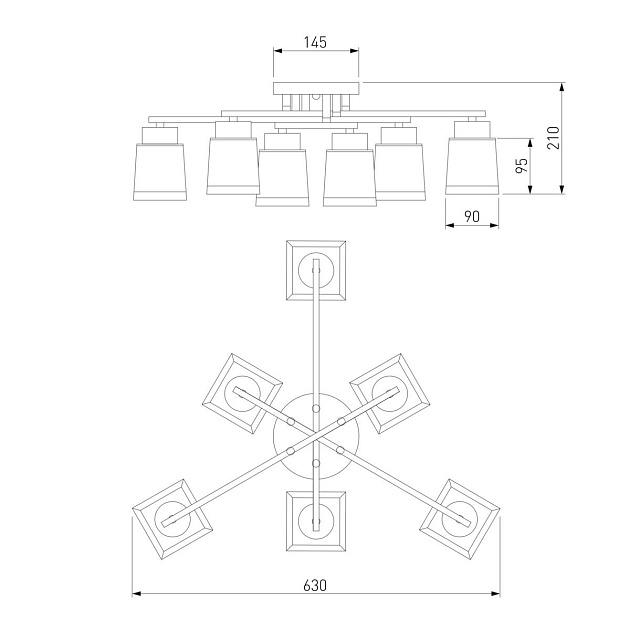 Потолочная люстра Eurosvet Delfi 30162/6 хром Фото № 2