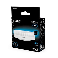 Лампа светодиодная Gauss GX53 6W 6500K матовая 108008308 2
