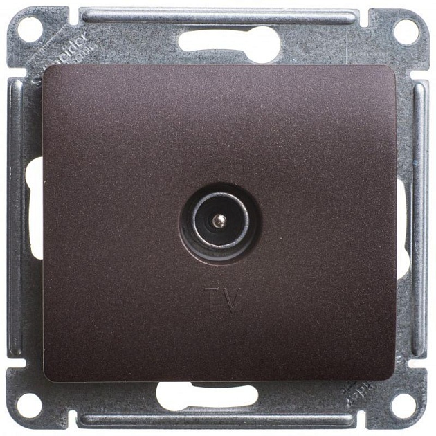 ТВ-розетка Systeme Electric Glossa шоколад GSL000891 изображение 1 ТВ-розетка Systeme Electric Glossa шоколад GSL000891 Фото № 1