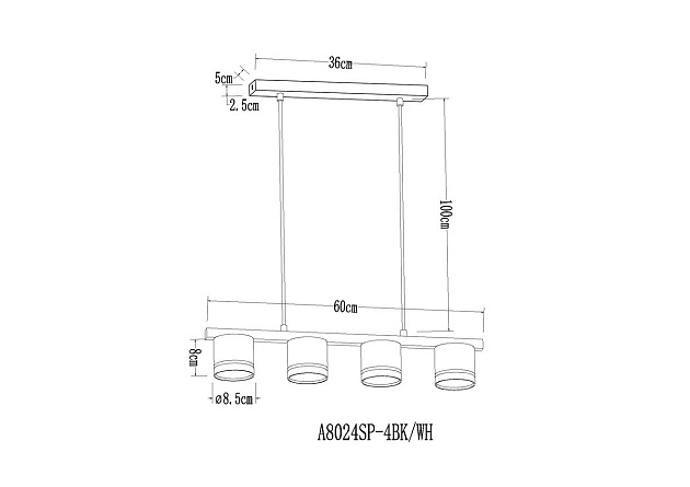 Подвесная люстра Arte Lamp Legacy A8024SP-4BK Фото № 2