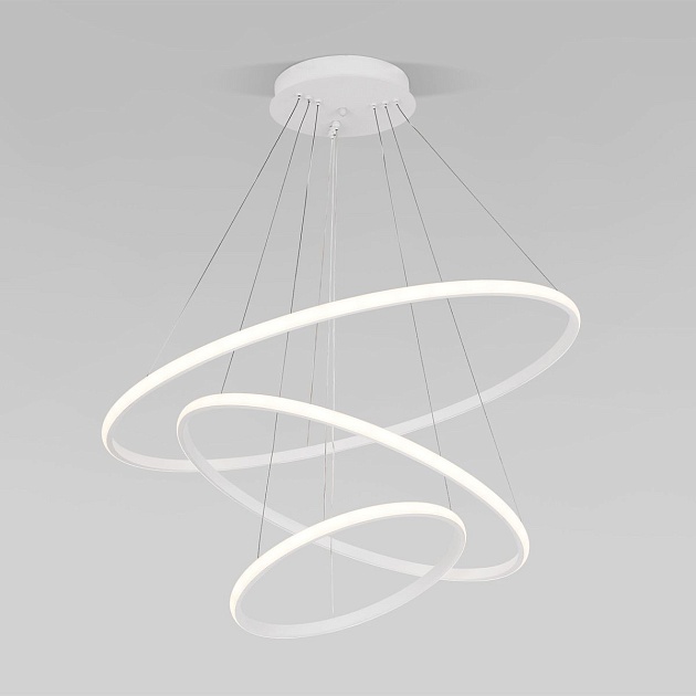 Подвесной светодиодный светильник Eurosvet Collars 90264/3 белый изображение 12 Подвесной светодиодный светильник Eurosvet Collars 90264/3 белый Фото № 12