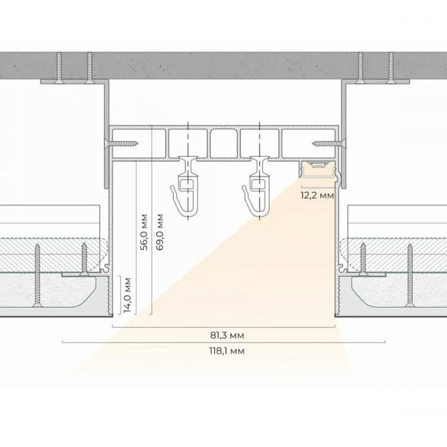 Скрытый карниз FerGipps черный СК 60 УТ000001752 Фото № 2